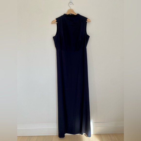 COS Navy Floor-length High Neck Dress - Picture 2 of 5